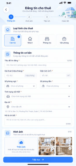 App cho thuê Nhà trọ / Văn phòng / Chung cư